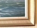 Paisaje con lago y grandes Olas